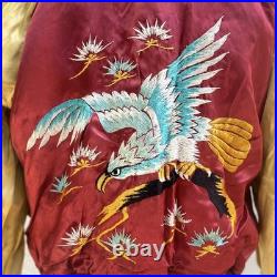 Vintage 1950s Korean War Sukajan Reversible Rare Velour Map Souvenir Jacket S/M
