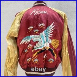 Vintage 1950s Korean War Sukajan Reversible Rare Velour Map Souvenir Jacket S/M Vintage 1950s Korean War Sukajan Reversible Rare Velour Map Souvenir Jacket S/M