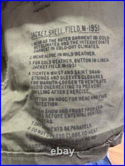 Vintage 1950s M-1951 FIELD JACKET With Wool Liner Long Medium Korean War Og-107 Ex