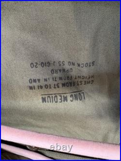 Vintage 1950s M-1951 FIELD JACKET With Wool Liner Long Medium Korean War Og-107 Ex