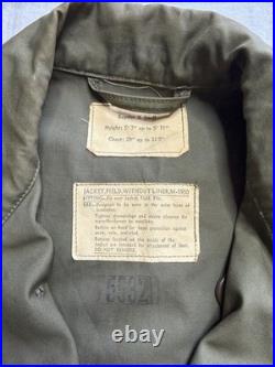 Vintage 1950s U. S. ARMY Field Jacket Crispy M-1950 Regular Xsmall