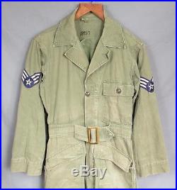 Vintage 1950s US Air Force HBT Flying Coveralls Flight Suit USAF Korean War era