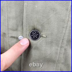 Vintage 1950s US Army HBT 13 Stars Combat Shirt Jacket OD7 Size Large Patches