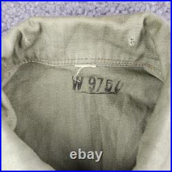 Vintage 1950s US Army HBT 13 Stars Combat Shirt Jacket OD7 Size Large Patches