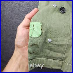 Vintage 1950s US Army HBT 13 Stars Combat Shirt Jacket OD7 Size Large Patches