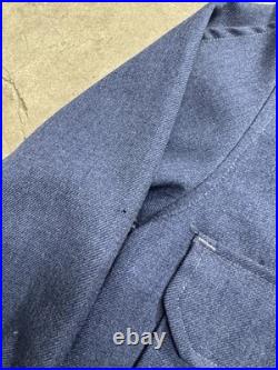 Vintage 1950s USAF Military Blue Type A-1A Heavy Wool Flying Shirt Size Medium