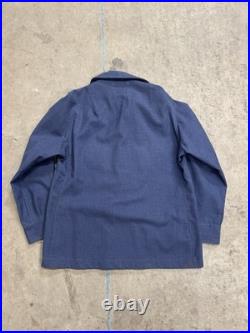 Vintage 1950s USAF Military Blue Type A-1A Heavy Wool Flying Shirt Size Medium