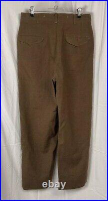 Vintage 1950s Wool Military Trousers 32x31 Korean War