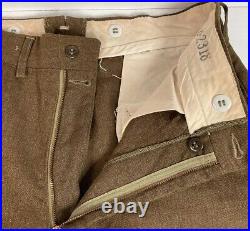 Vintage 1950s Wool Military Trousers 32x31 Korean War