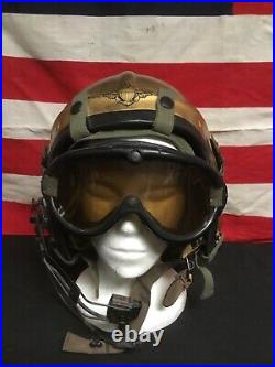 Vintage 1950s korean war fighter pilots US Navy Helmet H3-H4 Nice! Stingers