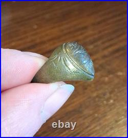 Vintage 1951 Brass Korea Bird Trench Art Sweetheart Ring Size 9 See Pics/Desc