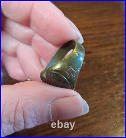 Vintage 1951 Brass Korea Bird Trench Art Sweetheart Ring Size 9 See Pics/Desc