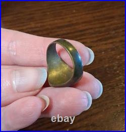 Vintage 1951 Brass Korea Bird Trench Art Sweetheart Ring Size 9 See Pics/Desc