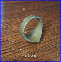 Vintage 1951 Brass Korea Bird Trench Art Sweetheart Ring Size 9 See Pics/Desc