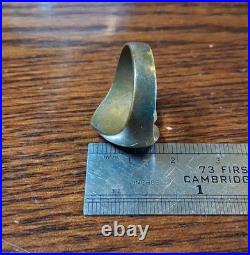 Vintage 1951 Brass Korea Bird Trench Art Sweetheart Ring Size 9 See Pics/Desc
