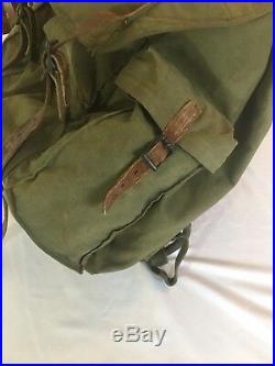 Vintage 1951 Korean War Canvas External Frame Rucksack Military Pack Backpack