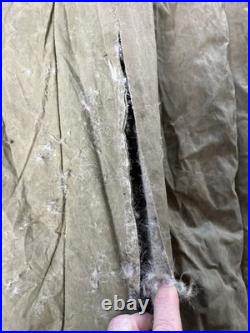 Vintage 1951 Korean War Era US Military Casualty Down Sleeping Bag Fur Warm