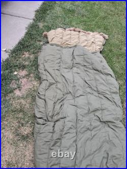 Vintage 1951 Korean War Era US Military Casualty Down Sleeping Bag Fur Warm