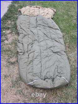 Vintage 1951 Korean War Era US Military Casualty Down Sleeping Bag Fur Warm