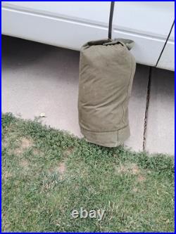 Vintage 1951 Korean War Era US Military Casualty Down Sleeping Bag Fur Warm