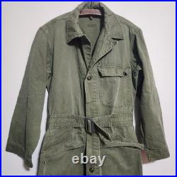 Vintage 1951 Korean War M-1947 HBT Coveralls US Army OD7 Herringbone Twill 34RS