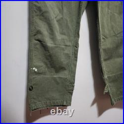 Vintage 1951 Korean War M-1947 HBT Coveralls US Army OD7 Herringbone Twill 34RS