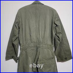 Vintage 1951 Korean War M-1947 HBT Coveralls US Army OD7 Herringbone Twill 34RS
