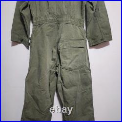Vintage 1951 Korean War M-1947 HBT Coveralls US Army OD7 Herringbone Twill 34RS