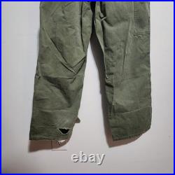 Vintage 1951 Korean War M-1947 HBT Coveralls US Army OD7 Herringbone Twill 34RS