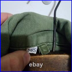 Vintage 1951 Korean War M-1947 HBT Coveralls US Army OD7 Herringbone Twill 34RS