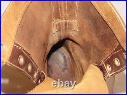 Vintage 1952 Korean War Us Army Combat Cap Toe Boots! Brown Leather/lace-up 6.5d