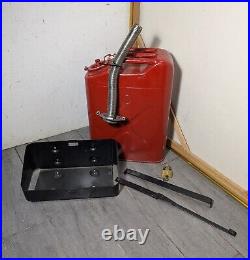 Vintage 1952 Russakov US Military ICC 5L Gas Fuel Jerry Can + Holder Korean War