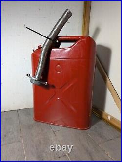 Vintage 1952 Russakov US Military ICC 5L Gas Fuel Jerry Can + Holder Korean War