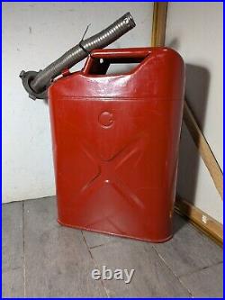 Vintage 1952 Russakov US Military ICC 5L Gas Fuel Jerry Can + Holder Korean War