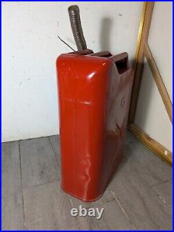 Vintage 1952 Russakov US Military ICC 5L Gas Fuel Jerry Can + Holder Korean War