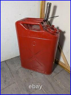 Vintage 1952 Russakov US Military ICC 5L Gas Fuel Jerry Can + Holder Korean War