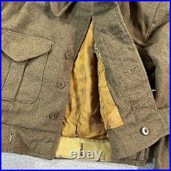 Vintage 1953 Canadian Military Green Wool Blouse Battledress Jacket Size 11