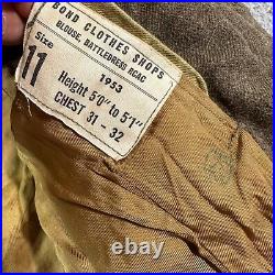 Vintage 1953 Canadian Military Green Wool Blouse Battledress Jacket Size 11