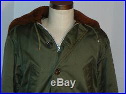 Vintage 1953 Korean War B-9 Parka! Fur Lined Hood! Quilted Lining! Deep Color 38