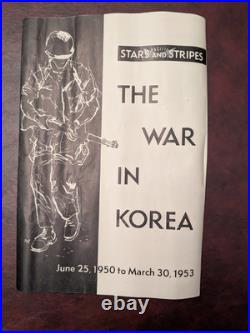 Vintage 1953 Pacific Stars and Stripes Map of the Korean War 35X25 With Book