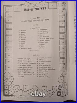 Vintage 1953 Pacific Stars and Stripes Map of the Korean War 35X25 With Book