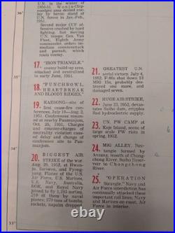 Vintage 1953 Pacific Stars and Stripes Map of the Korean War 35X25 With Book