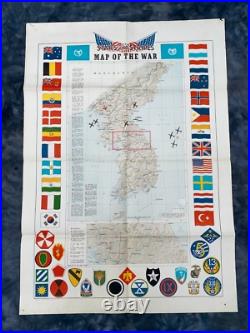 Vintage 1953 Pacific Stars and Stripes Map of the Korean War Korea