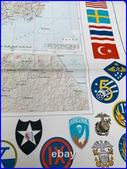 Vintage 1953 Pacific Stars and Stripes Map of the Korean War Korea