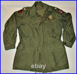 Vintage 1953 Us Army M-1951/m-51 Korean War Field Jacket! Patches! Nice Shape! S