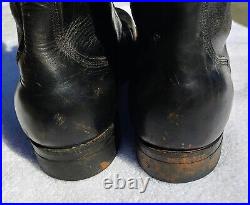 Vintage 1955 Post KOREAN War U. S. Military Black Leather Combat Boot Men's 8.5 W