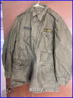 Vintage 1957 Field Jacket Long Large Authentic US Army Jacket FREE SHIPPING