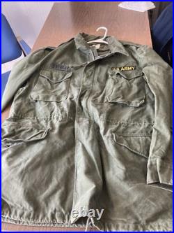 Vintage 1957 Field Jacket Long Large Authentic US Army Jacket FREE SHIPPING