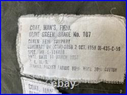 Vintage 1957 Field Jacket Long Large Authentic US Army Jacket FREE SHIPPING