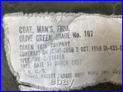 Vintage 1957 Field Jacket Long Large Authentic US Army Jacket FREE SHIPPING